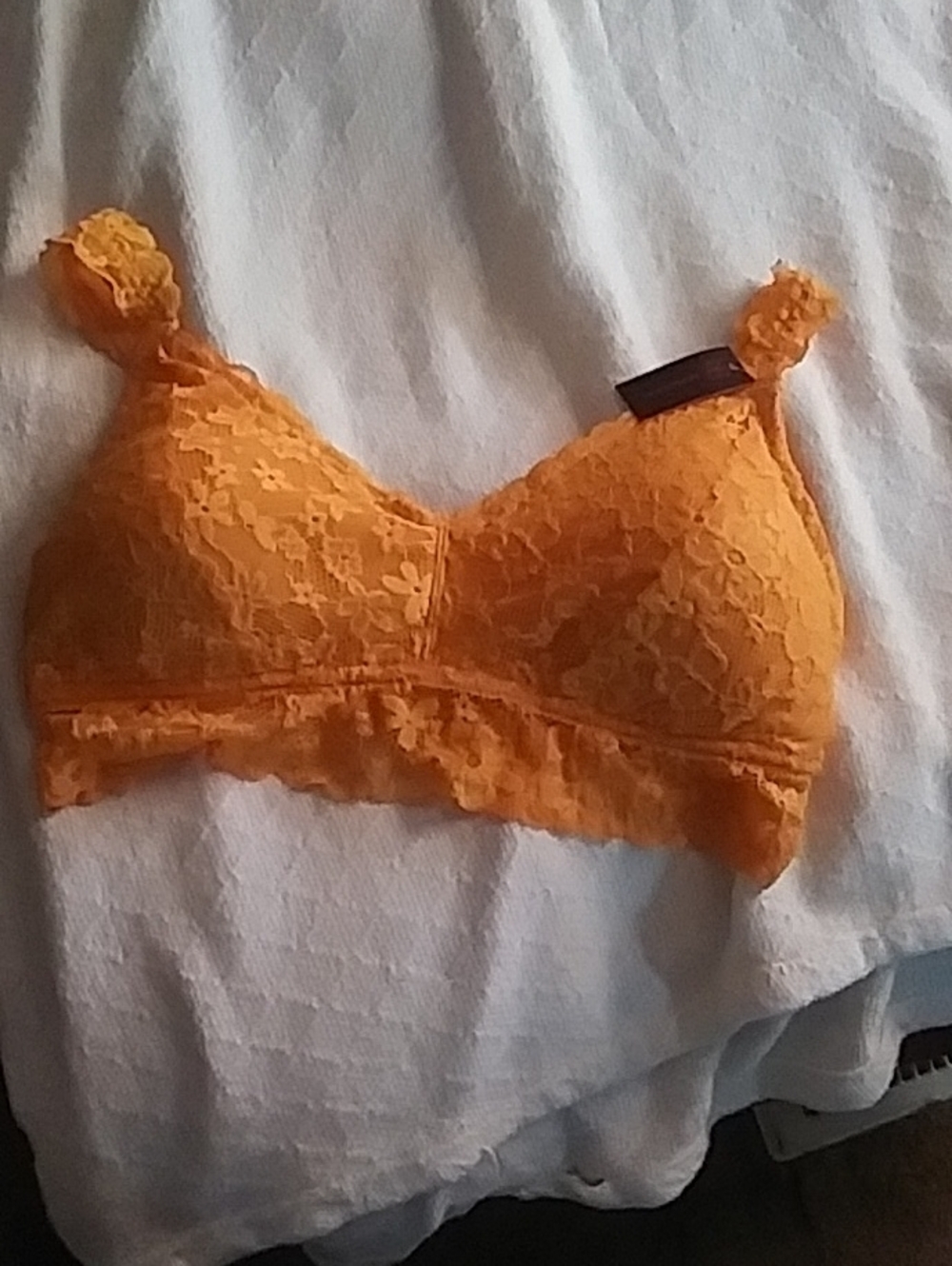 No Boundaries Floral Lace Bralette - Bright Orange